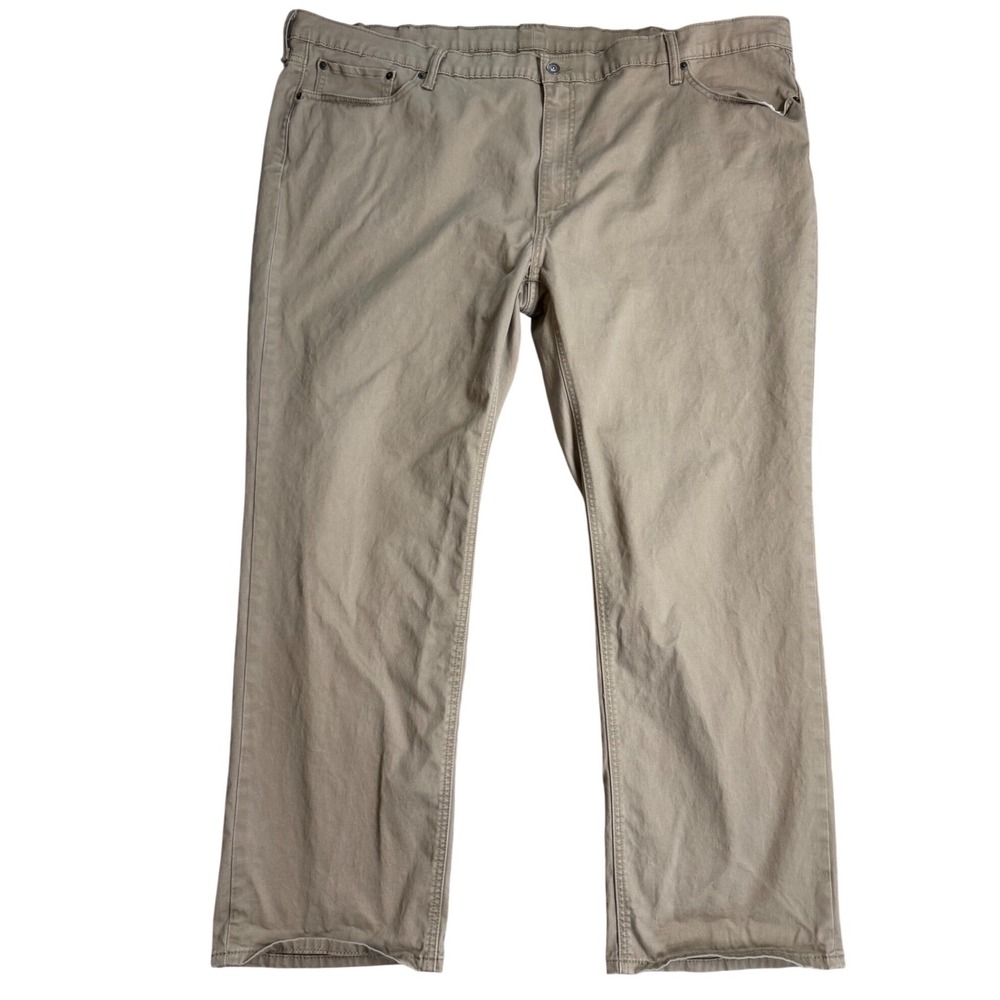 Levi Strauss & Co 541 Athletic Taper Khaki Tan Pants Mens 52x32 187570006